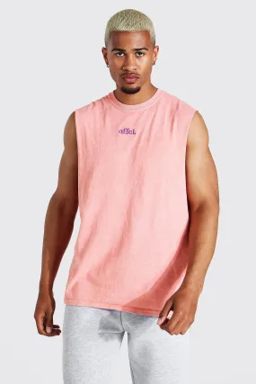 Oversized Offcl Man Overdye Tank | boohooMAN UK