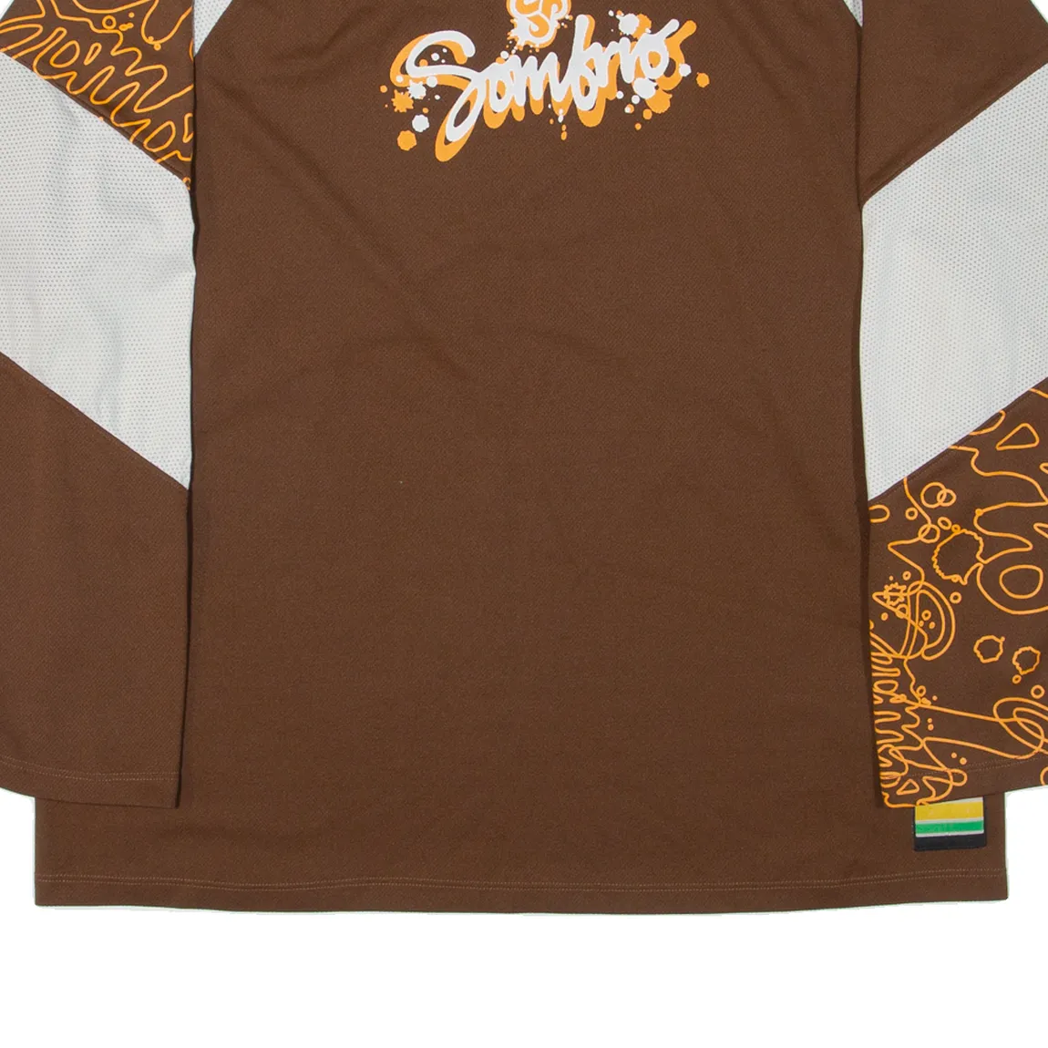 SOMBRIO Mens T-Shirt Brown Long Sleeve M